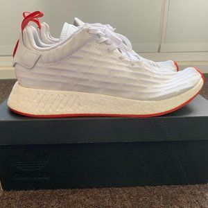 Adidas NMD R2 Primeknit White Core Red "Tw…